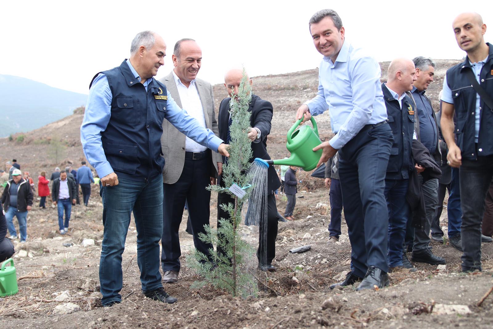 İzmir'de fidanlar toprakla buluştu