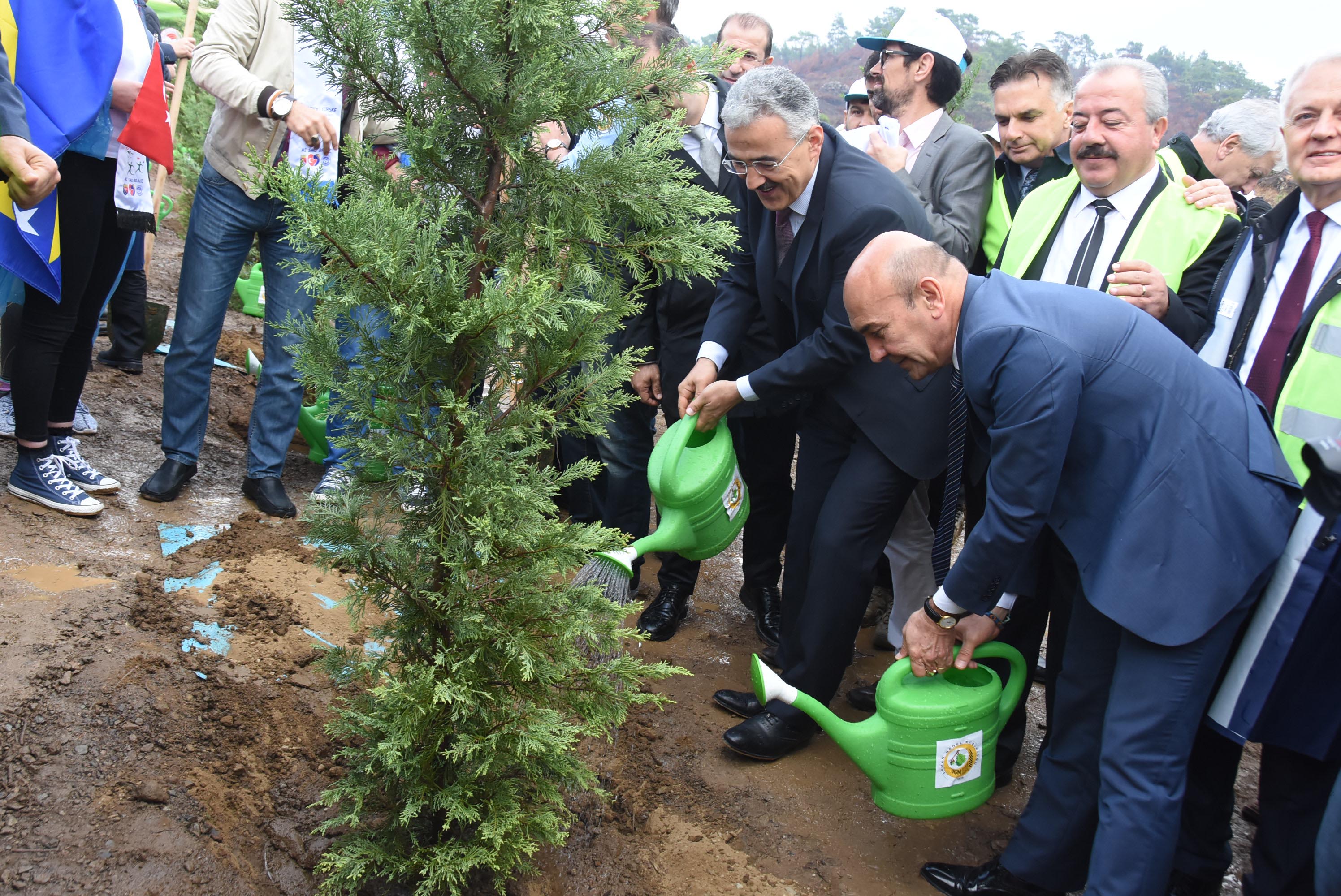 İzmir'de fidanlar toprakla buluştu