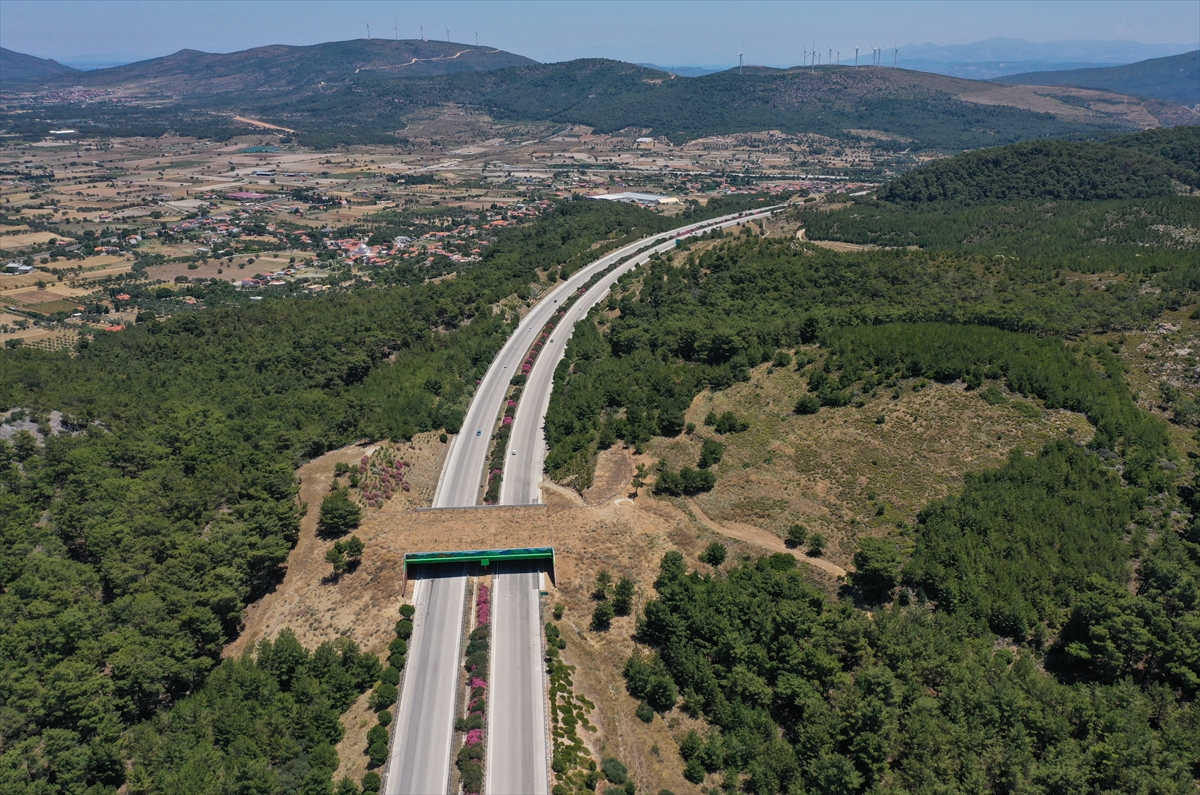 İzmir-Çeşme Otoyolu üzerindeki ekolojik köprünün yapımı tamamlandı