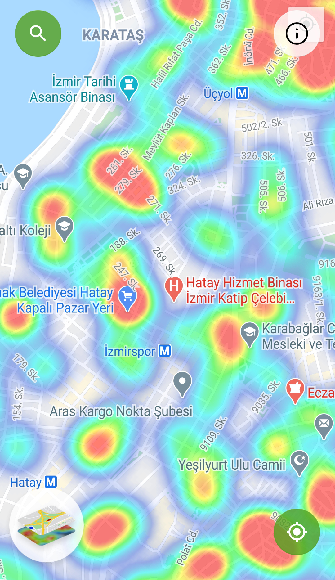 İzmir'in koronavirüs haritası kırmızıya boyandı