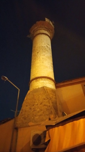 Depremde yıkılan minare havadan görüntülendi