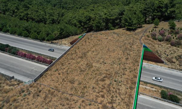 İzmir-Çeşme Otoyolu üzerindeki ekolojik köprünün yapımı tamamlandı