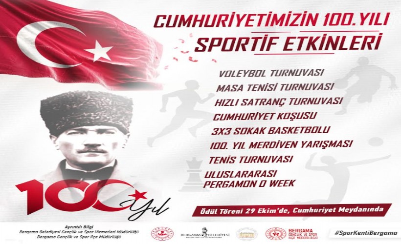 Bergama, Cumhuriyetin 100. yılını spor etkinlikleriyle kutluyor