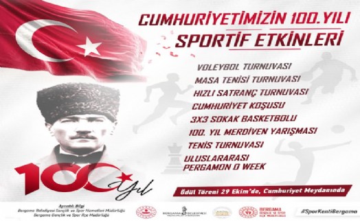 Bergama, Cumhuriyetin 100. yılını spor etkinlikleriyle kutluyor