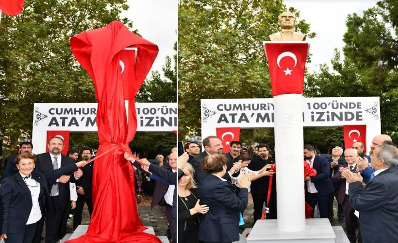 Çiğli Belediyesi 'Devrim İçin 1935' Anıtını orjinal yerine taşıdı
