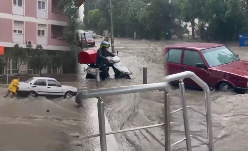 İzmir’i yine sağanak vurdu, manzara değişmedi!