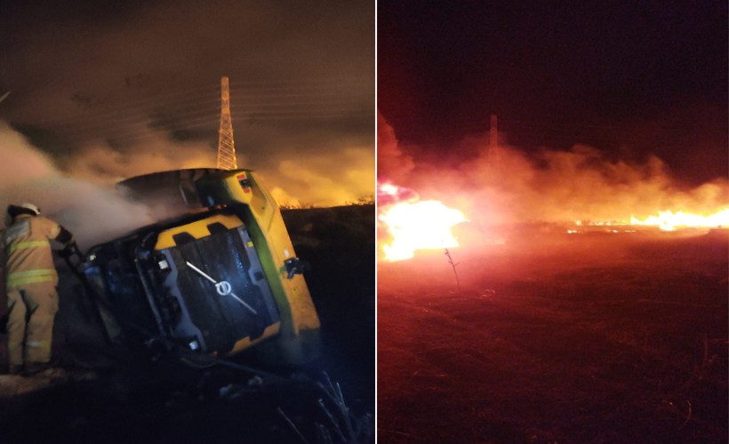 İzmir’de makilik alanda yangın: 2 itfaiye eri ve iş makinesi operatörü yaralandı