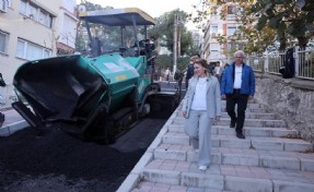 Konak'ın sokakları yenileniyor: Başkan Mutlu çalışmaları yerinde inceledi