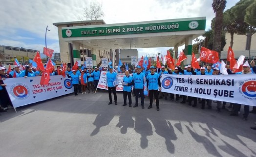İzmir’de DSİ işçilerinden düşük maaşa tepki