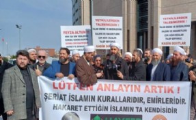 Şeriatçılar adliye önünde: 'Allah için koruma kanunu' talep ettiler