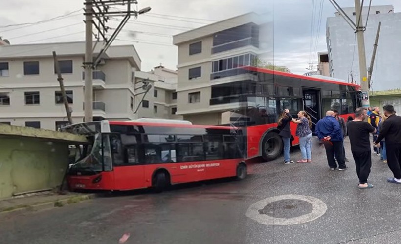 İzmir'de korkutan kaza: ESHOT bir evin duvarına çarptı...