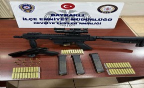 KADES ihbarına giden polis, uzun namlulu ve dürbünlü tabanca ele geçirdi