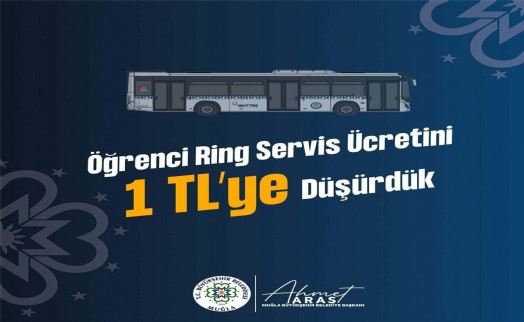 Muğla'da üniversite ring sefer ücretlerini 7 TL'den 1 TL'ye düşürüldü