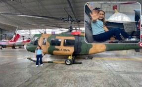 Resim yarışması 1'incisi Eylül'e helikopterle şehir turu