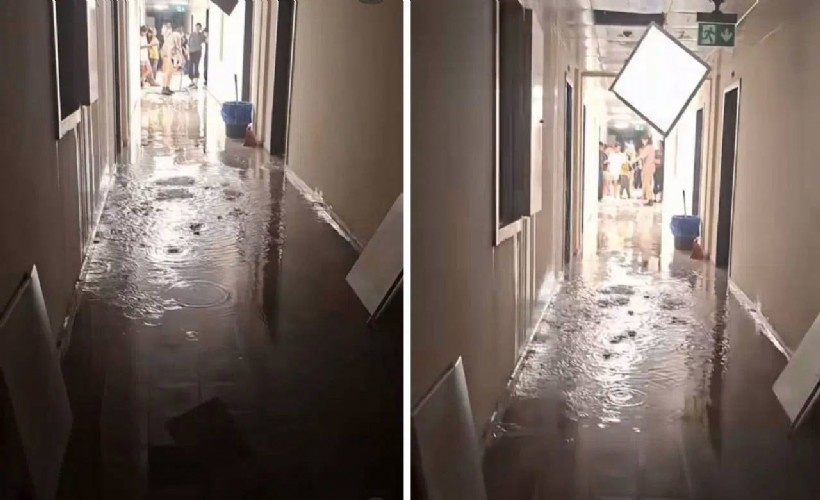 Bornova'da öğrenci yurdunu su bastı!
