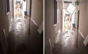 Bornova'da öğrenci yurdunu su bastı!