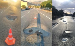 Büyükşehir’in Helvacı asfaltı 11 günde çöktü