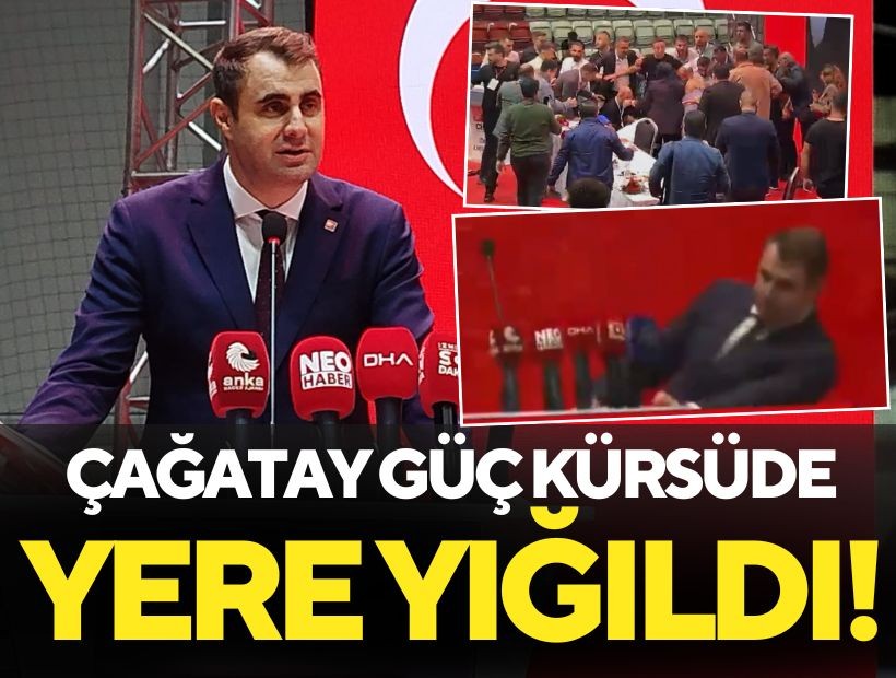Çağatay Güç kürsüde konuşma yaparken yere yığıldı!