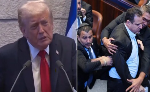 İsrail Parlementosu'nda Trump'a 'soykırım' protestosu