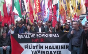 İzmir’de ‘Filistin’ eylemi: Dünyanın gözü önünde bir soykırım yaşanıyor