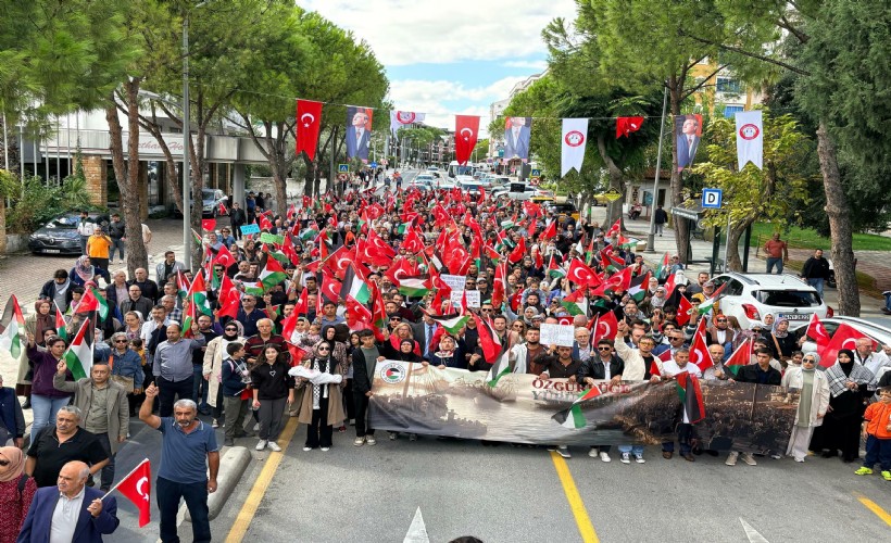 Muğla'da Filistin'e destek yürüyüşü