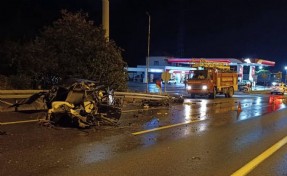 TIR'ın otomobile çarptığı kaza kamerada: 1 ölü, 1 yaralı