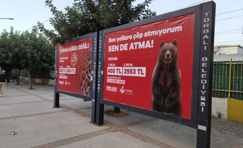 Torbalı Belediyesi'nden ayı göndermeli çöp mesajı!