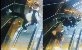 Yaya üst geçidine tekme ve yumrukla saldırdılar!