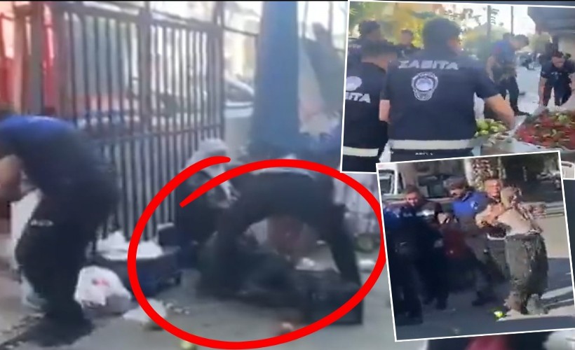 Zabıta ordusu biber satan kadını tartakladı! Görüntülere tepki yağdı