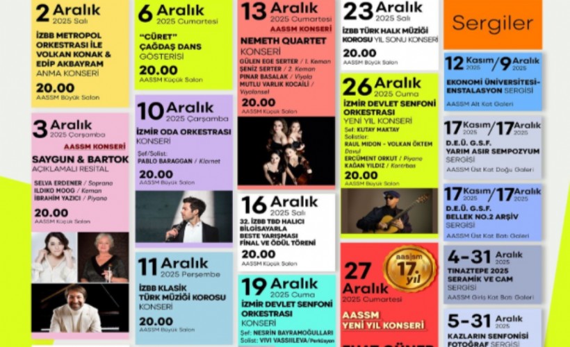 Aralık ayında AASSM'de kentin ritmi sanatla yükseliyor