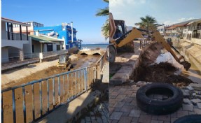 Foça’da rekor yağış sonrası dere temizliği ve alt yapı çalışmaları hız kazandı