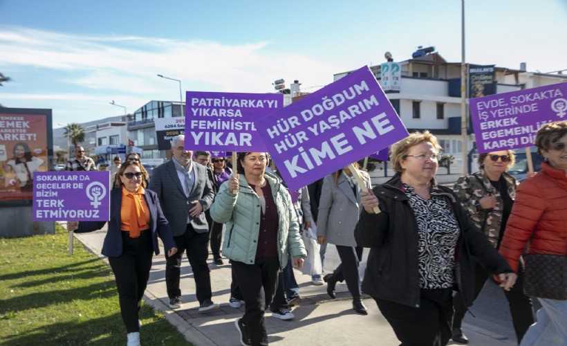 Güzelbahçeliler kadına şiddete 'hayır' dedi