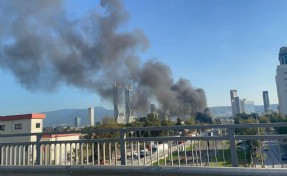 İzmir'deki şantiyede korkutan yangın: 12 konteyner kül oldu