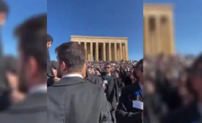 Sloganların engellenmediği Anıtkabir'de Andımız'a müdahale