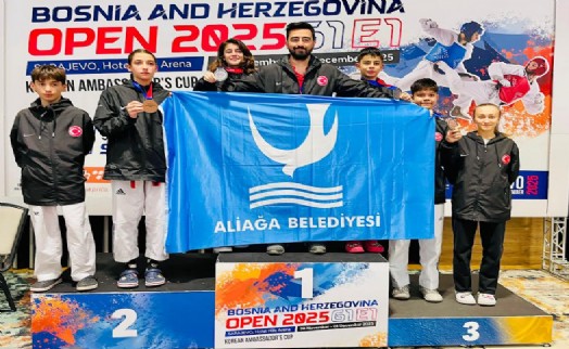 Aliağalı taekwondocular Saraybosna’dan madalyalarla döndü