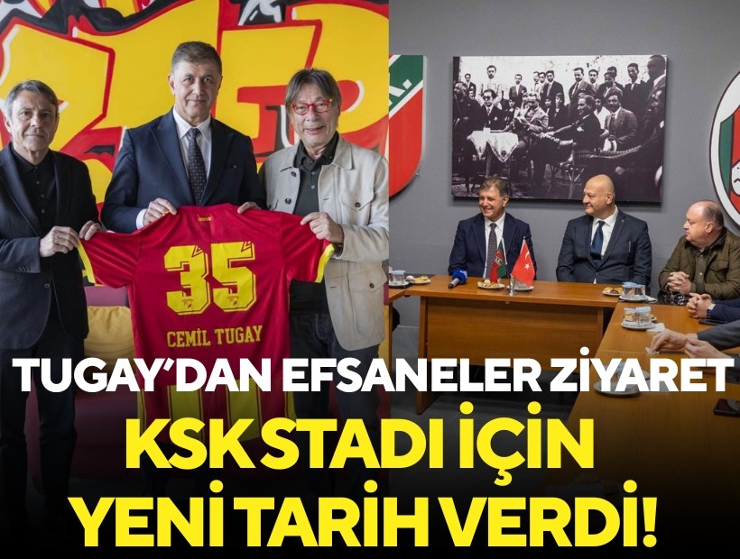 Başkan Tugay’dan iki efsaneye ziyaret: KSK stadı için heyecanlandıran açıklama