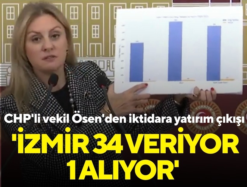 CHP'li vekil Ösen'den iktidara yatırım çıkışı: 'İzmir 34 veriyor, 1 alıyor'