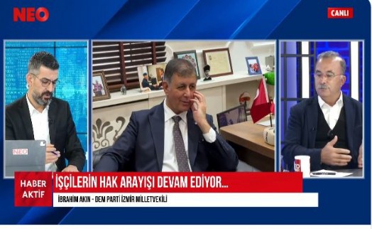DEM Parti İzmir Milletvekili İbrahim Akın, Neo tv ekranlarında sert belediye eleştirisi: Bu AKP zihniyetinin yerel kopyasıdır