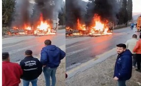 Kaza sonrası iki araç da alev aldı: 2 yaralı