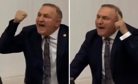 Masaya vura vura 'Öcalan şerefsizdir' dedi: Meclis'te kavga çıktı