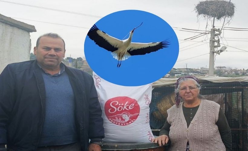 Aydın'da yılın ilk leyleğini gördü, bir çuval un kazandı