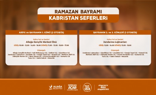Aliağa Belediyesi’nden bayramda kabristana ücretsiz ulaşım