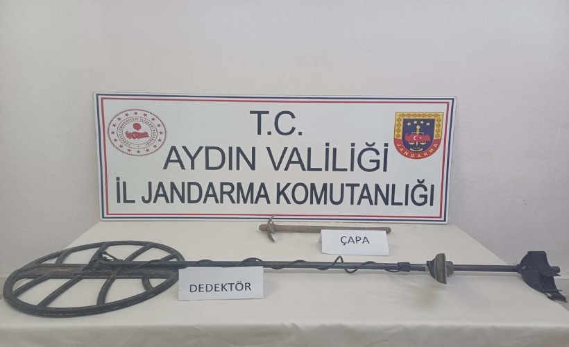 Aydın'da kaçak kazı yapan şüpheliye 2 gözaltı