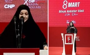 CHP'nin 8 Mart etkinliğinde dikkat çeken anlar! Elindeki konuşma kağıdını yırttı