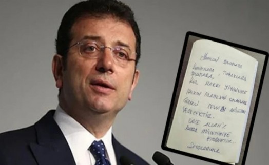 Gözaltındaki İmamoğlu'ndan el yazısıyla ilk mesaj!