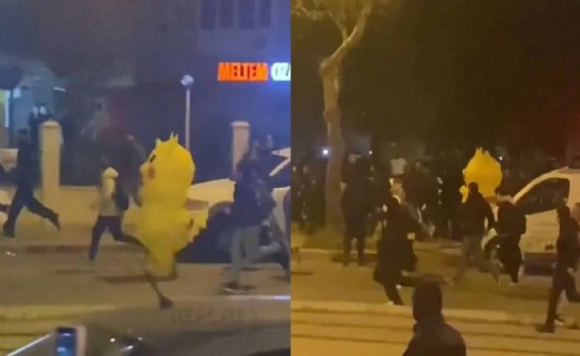İmamoğlu eylemlerinde Pikachu, polisten kaçarken görüntülendi