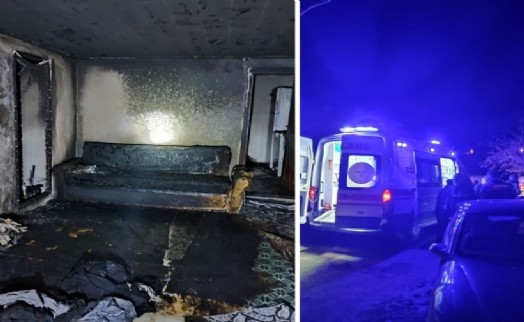 Misafirliğe gittiği evde çıkan yangın sırasında kalp krizinden öldü