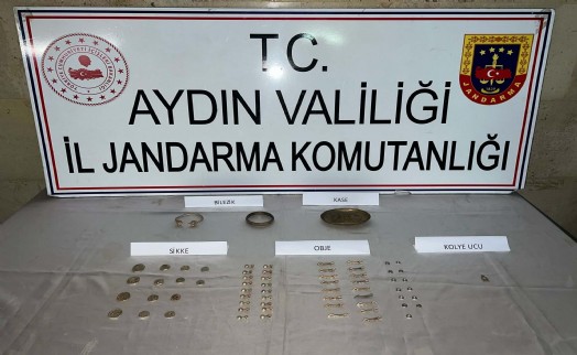 Aydın'da besihane ve serada tarihi eserle yakalanan 2 şüpheliye gözaltı