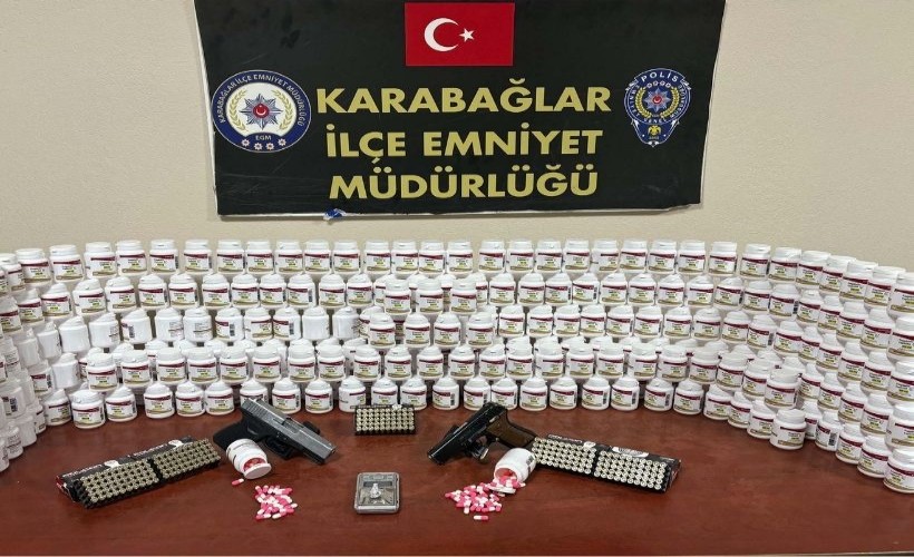İş yerinde uyuşturucu ve ruhsatsız silahla yakalandı