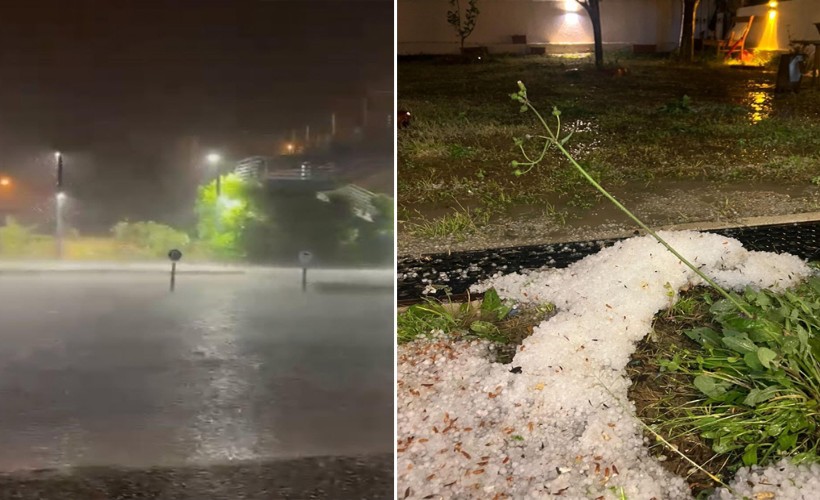 İzmir'de sağanak, dolu ve toz taşınımı